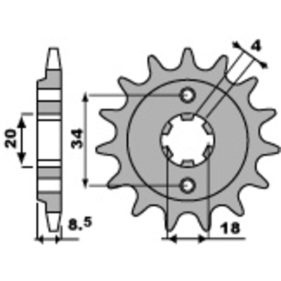 Piñón PBR acero estándar 2076 - 520 - motoscamaralweb.com