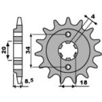 Piñón PBR acero estándar 2076 - 520 - motoscamaralweb.com
