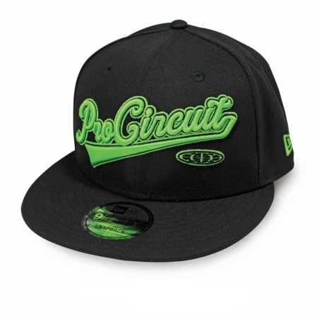 PRO CIRCUIT Snapback Hat - Black/Neon Green - motoscamaralweb.com