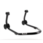 Caballete trasero BIHR Home Track soporte en L color negro mate y ruedas negras - motoscamaralweb.com