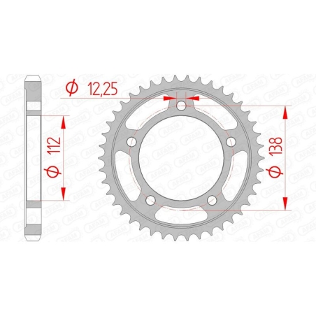 Corona AFAM acero estándar 10508 - Paso 530 - motoscamaralweb.com