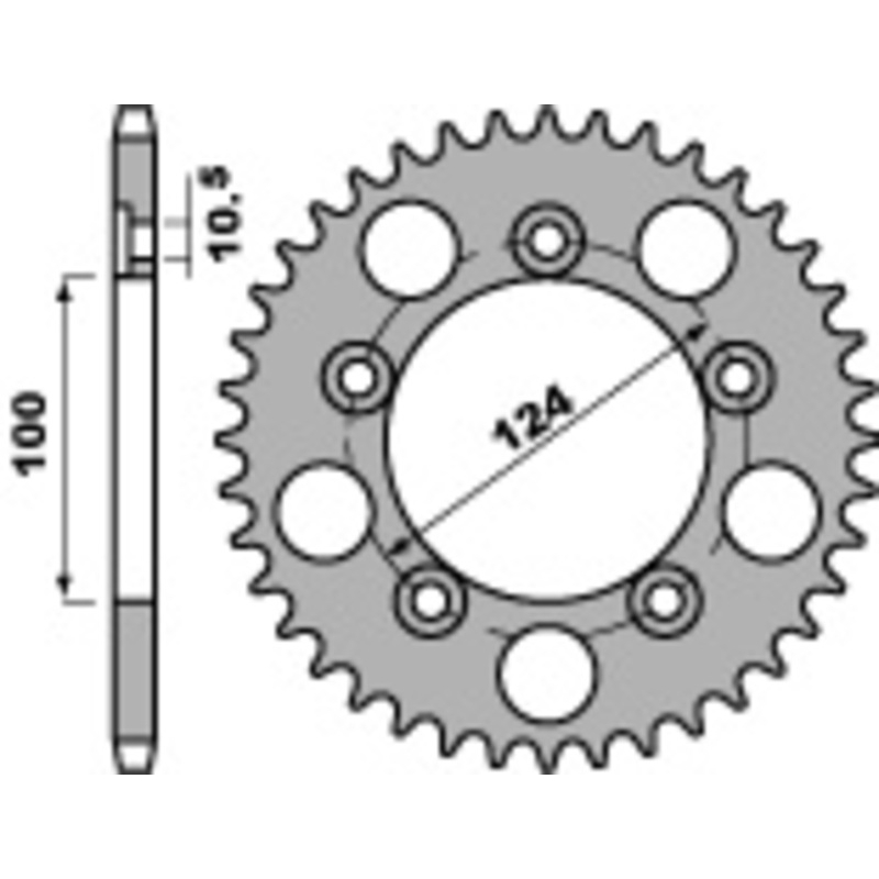 Corona PBR acero C45 estándar 4443 - 525 - motoscamaralweb.com Corona PBR acero C45 estándar 4443 - 525 - motoscamaralweb.com