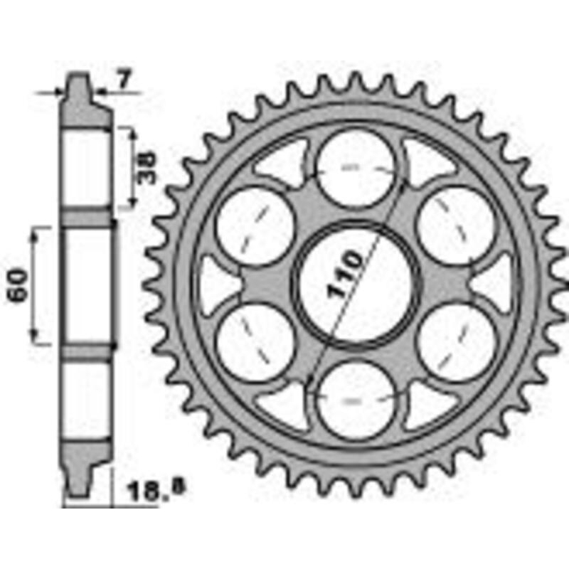 Corona PBR aluminio ultra-light anodizado 4522 - 525 - motoscamaralweb.com