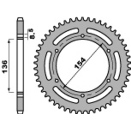 Corona PBR acero C45 estándar 4546 - 520 - motoscamaralweb.com