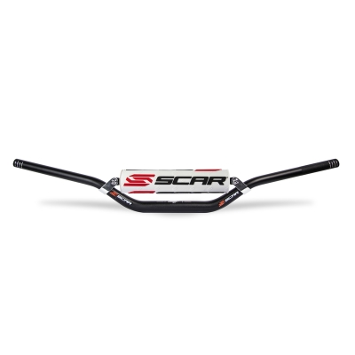 Manillar SCAR S² High Ø22.2mm - Negro / Protector blanco - motoscamaralweb.com