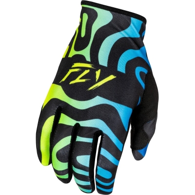 Guantes FLY RACING Lite S.E. Zen - Negro / Azul / Hi-Vis - motoscamaralweb.com