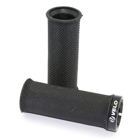 Par puños bici VELO MTB para Grip Shift. Textura diamante. Negros - motoscamaralweb.com