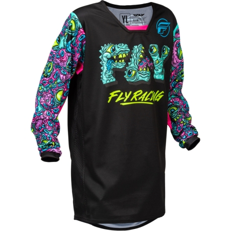 Camiseta infantil FLY RACING Kinetic Mutant - negro/multi - motoscamaralweb.com