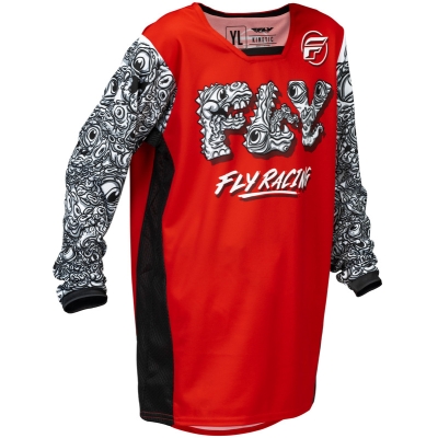 Camiseta infantil FLY RACING Kinetic Mutant - rojo/negro/blanco - motoscamaralweb.com