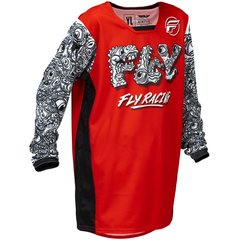 Camiseta infantil FLY RACING Kinetic Mutant - rojo/negro/blanco - motoscamaralweb.com