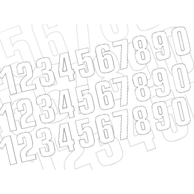 Numeros de carrera blanco - Pack de 3 uds BLACKBIRD PVC 5048/10/3 - motoscamaralweb.com