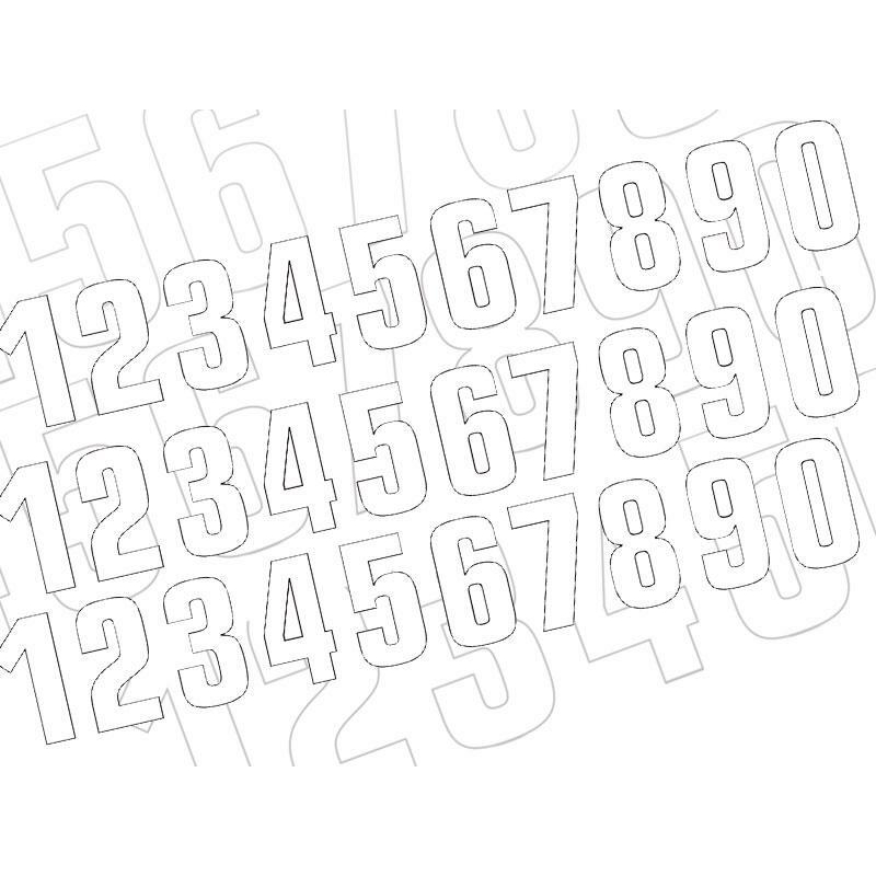 Numeros de carrera blanco - Pack de 3 uds BLACKBIRD PVC 5048/10/3 - motoscamaralweb.com