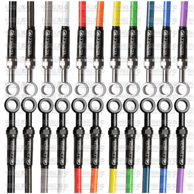 Kit de latiguillos delanteros Race Venhill Negro/Negro YAM6026F1 - motoscamaralweb.com