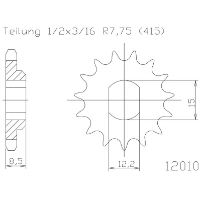 Piñon ESJOT Acero 50-12010 9 dientes - motoscamaralweb.com