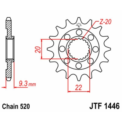 Piñón JT de acero KX250 F 06-19 13 dientes - motoscamaralweb.com
