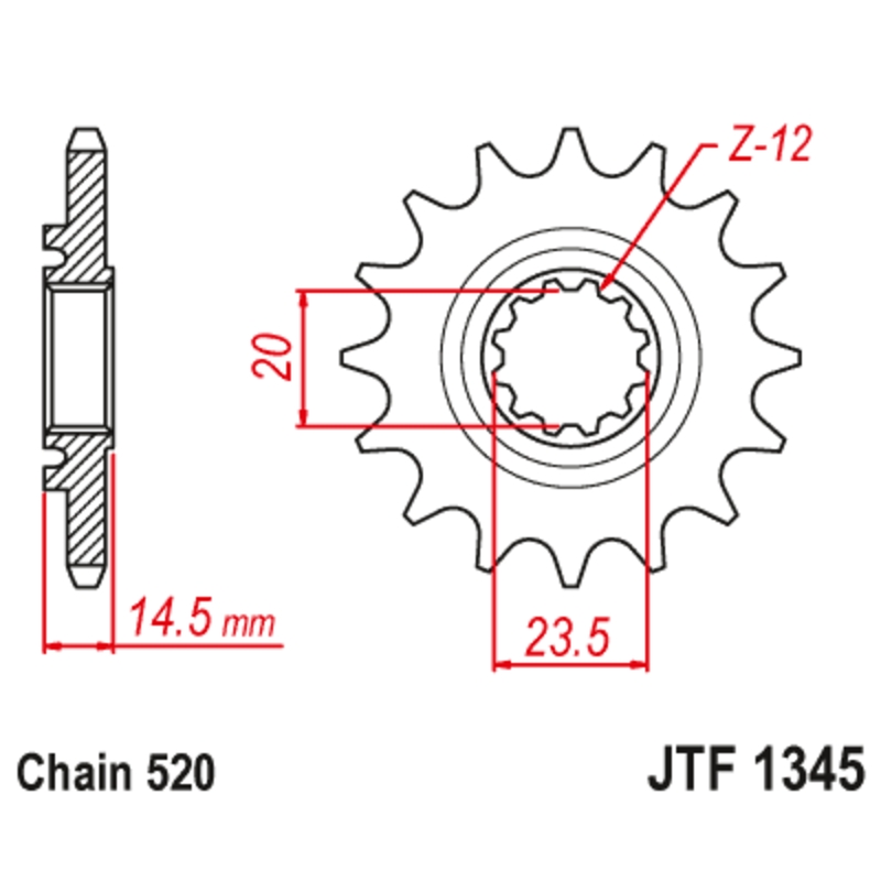 Piñón con goma anti-ruido JT SPROCKETS acero 1345 - 520 - motoscamaralweb.com