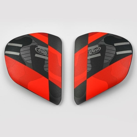 Cubiertas laterales ARAI PATCH Rojo (Compatible sistema VAS-V) - motoscamaralweb.com
