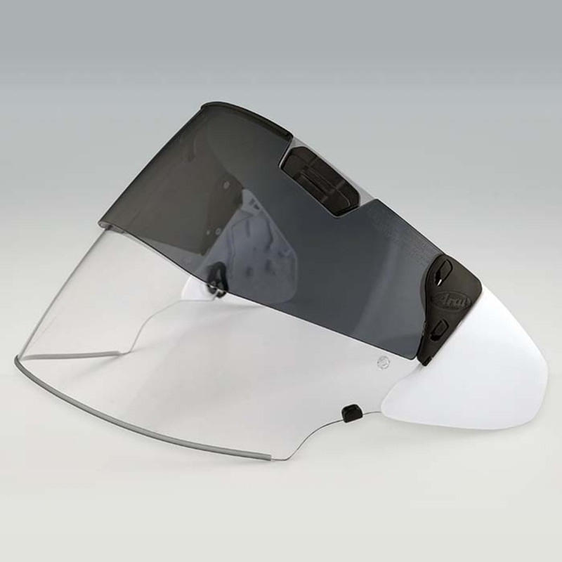 Kit ARAI Pro Shade VAS-Z (Pantalla Transparente+Visor solar). Blanco - motoscamaralweb.com Kit ARAI Pro Shade VAS-Z (Pantalla Transparente+Visor solar). Blanco - motoscamaralweb.com