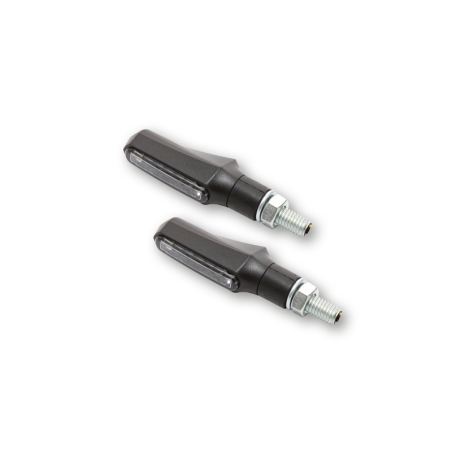 Piloto trasero/intermitente LED HIGHSIDER smart Shorty Fin 3in1 - cristal ahumado - homologado E - par - motoscamaralweb.com