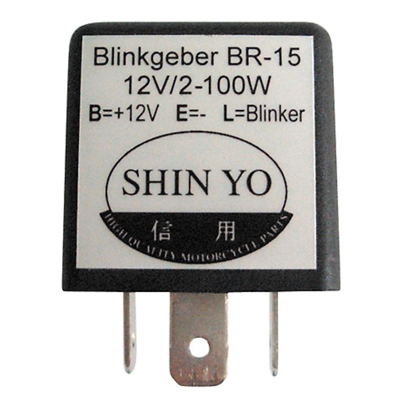 Relé electrónico para intermitentes SHIN YO SY-02 3 polos 12 VDC 1-100W - motoscamaralweb.com