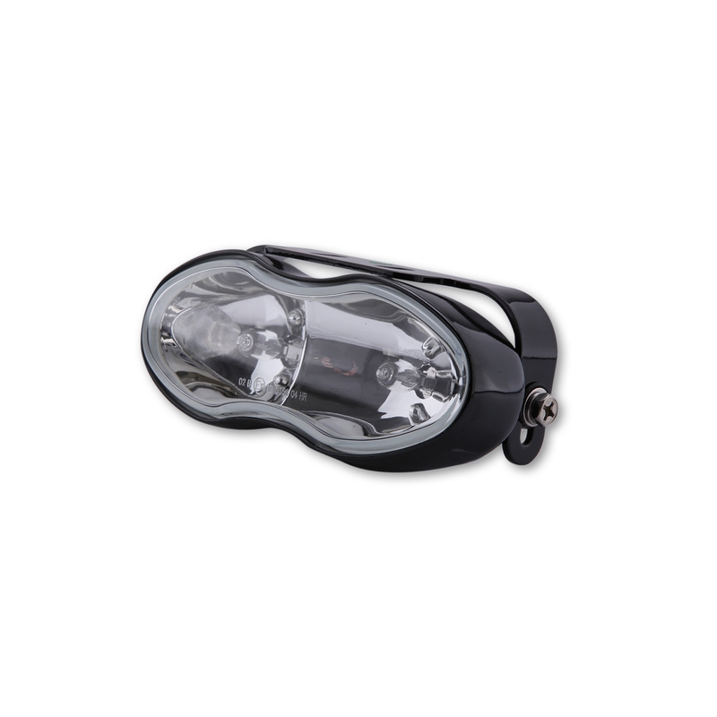 Luz de carretera / antiniebla SHIN YO vidrio transparente negro 2x H3 55W - motoscamaralweb.com