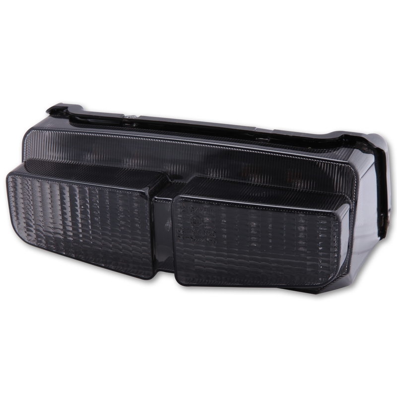 Piloto trasero LED HIGHSIDER smart estilo Yamaha - cristal ahumado - homologado E - 1 pieza - motoscamaralweb.com