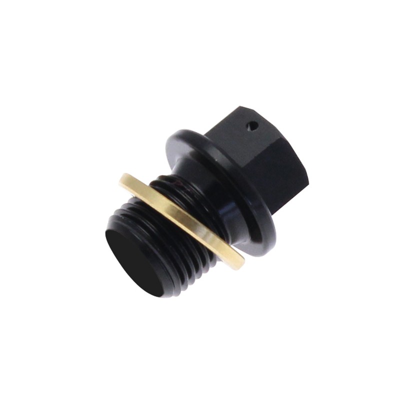 Tapón de vaciado de aceite TECNIUM no magnético alu negro M12 x 1.25 x 14 - motoscamaralweb.com Tapón de vaciado de aceite TECNIUM no magnético alu negro M12 x 1.25 x 14 - motoscamaralweb.com