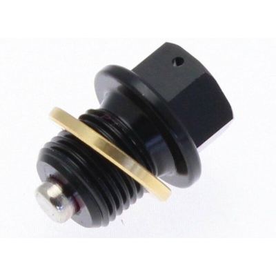Tapón de vaciado de aceite TECNIUM magnético alu negro M10 x 1.50 x 14 - motoscamaralweb.com