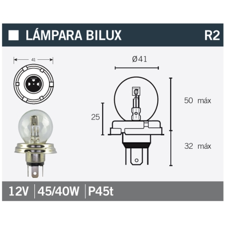 Lámpara V PARTS 12V 45 / 40W - motoscamaralweb.com