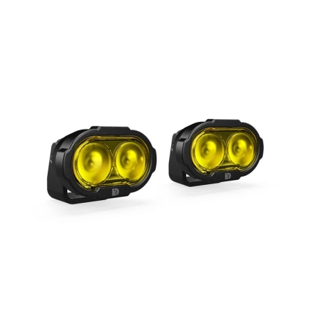 Juego de faros universales DENALI DL2 con lente amarilla y cableado premium - motoscamaralweb.com