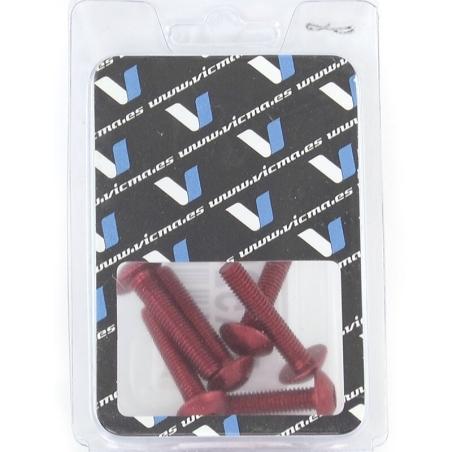 Kit 6 tornillos allen cabeza alomada M5x25mm rojo V PARTS - motoscamaralweb.com