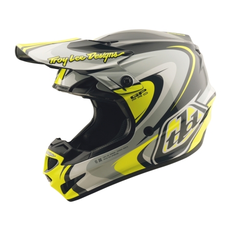 Casco TROY LEE DESIGNS GP Pro Crossover - Gris/Amarillo - motoscamaralweb.com