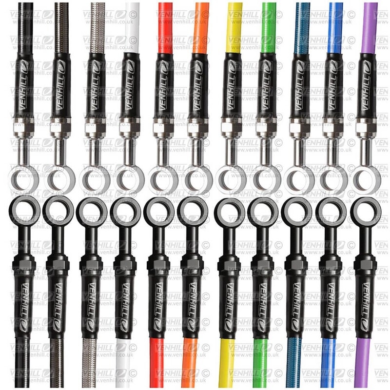 Kit de latiguillos delanteros Race Venhill Negro/Negro KAW6023F1 - motoscamaralweb.com