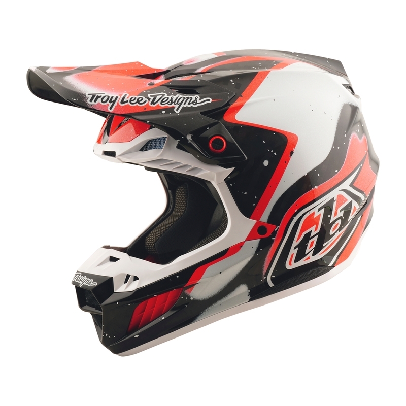 Casco TROY LEE DESIGNS SE5 Carbon Membrane - Negro/Rojo - motoscamaralweb.com