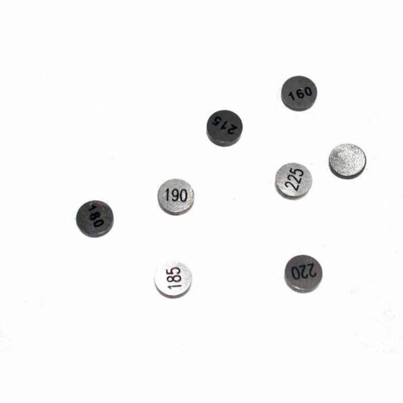 Kit pastillas reglaje de válvulas TOURMAX Ø25mm - Set de 20 piezas (2 de cada grosor) - motoscamaralweb.com