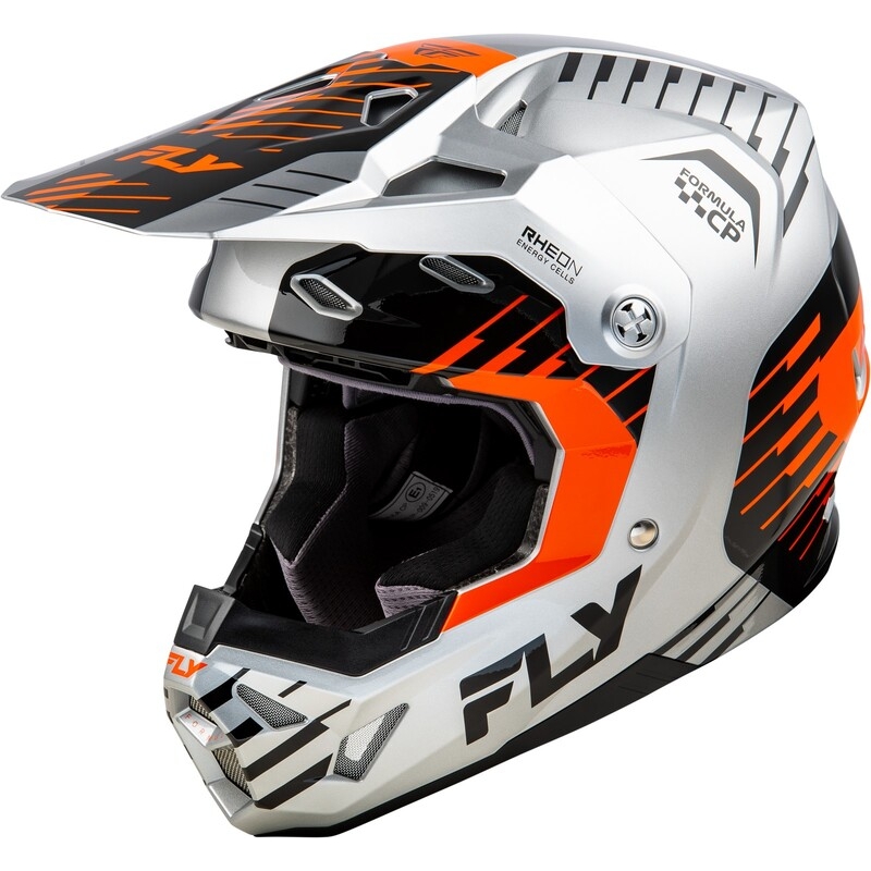 Casco FLY RACING Formula CP Slice - Gris / Naranja / Negro - motoscamaralweb.com