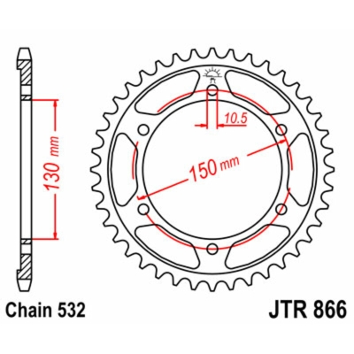 Corona JT 866 de acero con 38 dientes - motoscamaralweb.com