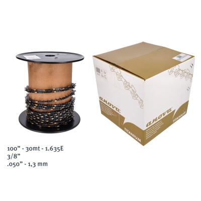 ROLLO CADENA 100 ANOVA TITANIUM 3/8 .050 CUADRADA - motoscamaralweb.com