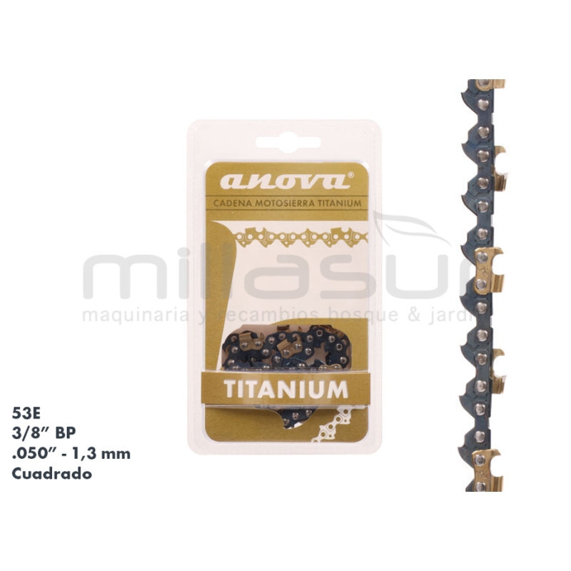 CADENA ANOVA TITANIUM 3/8 BP - .050 CUADRADO - 53 E - motoscamaralweb.com