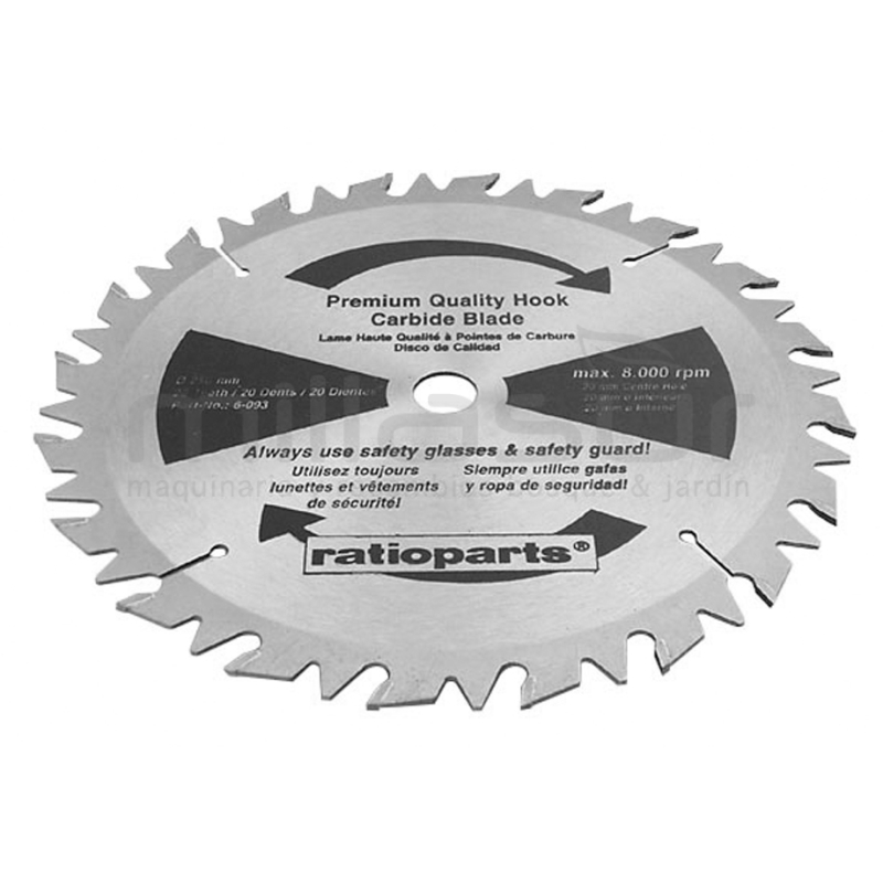 DISCO DE WIDIA 250x1.8x25.4 (CON ANTIRREBOTE RECTO) - motoscamaralweb.com