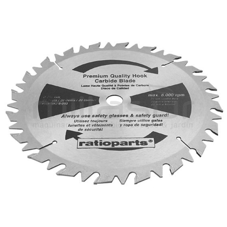 DISCO DE WIDIA 250x2.8x20 (CON ANTIRREBOTE RECTO) - motoscamaralweb.com