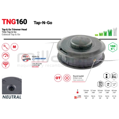 CABEZAL UNIVERSAL TAP-N-GO 160 PROF. SUP. 35 cc. - motoscamaralweb.com