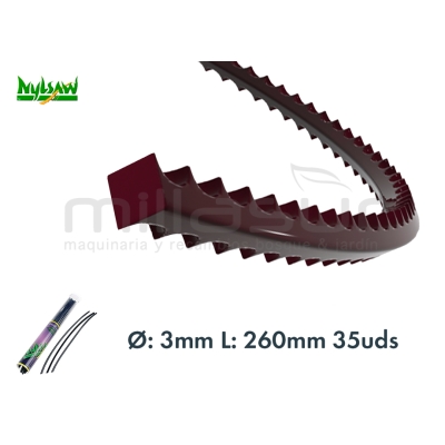 TUBO TIRAS NYLON DIENTE TIBURON 35uds 260 x 3.00 mm. - motoscamaralweb.com