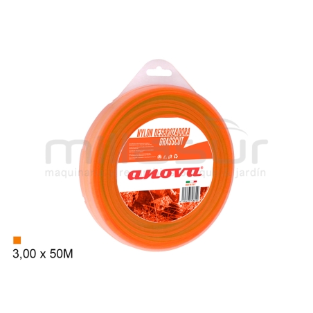 NYLON ANOVA GRASSCUT DISPENSER CUADRADO 3.00 x 50 m. - motoscamaralweb.com