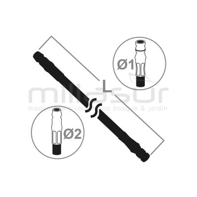 VAINA EXTERNA 850mm. KOMATSU(ZENOAH)-BK345-435-530 - motoscamaralweb.com